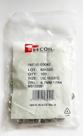 UNC 1/4-20x1D wire thread inserts (bag of 100)