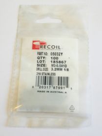 M3-0.5x1D Recoil wire thread stainless steel 316 inserts (bag of 100)