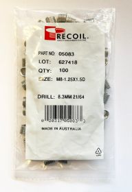 M8-1.25x1.5D Wire Thread Inserts (Bag of 100)