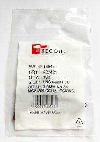 UNC 4-40x1.5D locking, wire thread inserts (bag of 100)